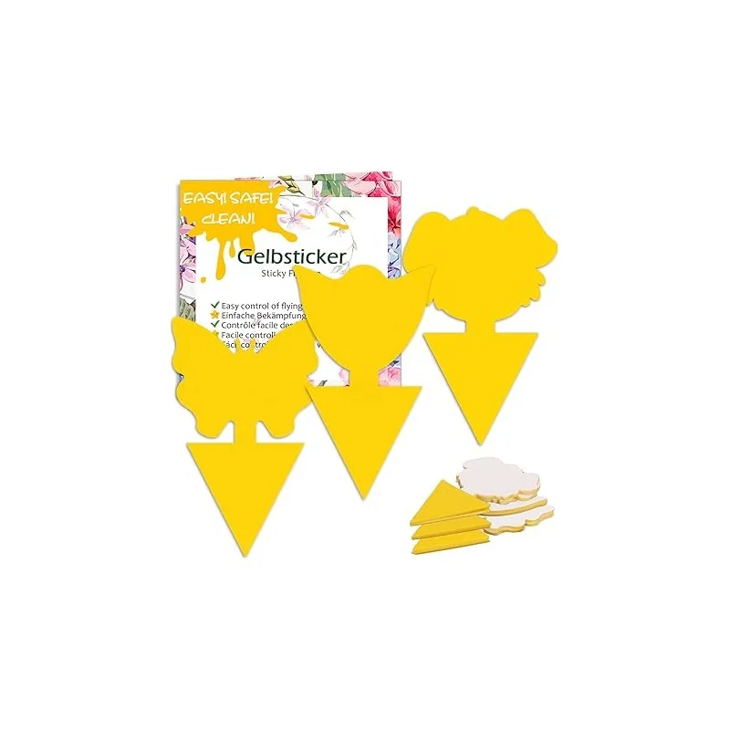 Trappole Adesive Gialle Blooven (30 Pezzi) - Insetticida Naturale per Moscerini e Parassiti Piante - trappole gialle ...