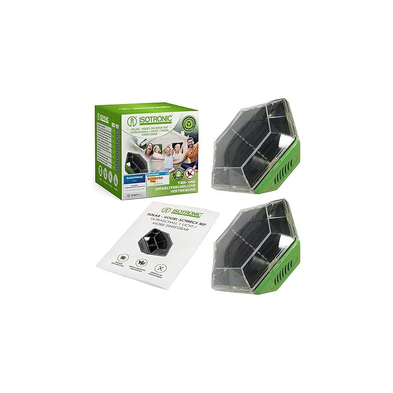 Isotronic Dissuasore Piccioni e Spaventapasseri Solare con Luce Flash - isotronic piccioni