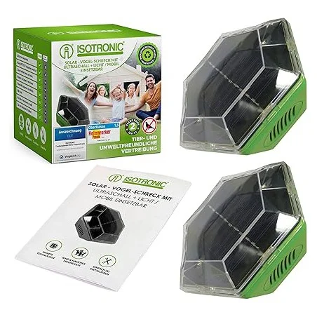 Isotronic Dissuasore Piccioni e Spaventapasseri Solare con Luce Flash - isotronic piccioni