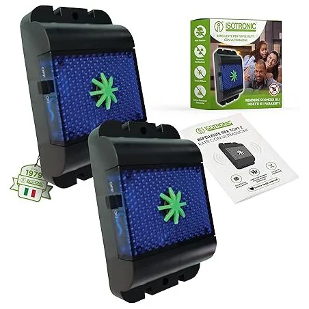 Set 2 Repellenti Isotronic a Batterie per Soffitte e Luoghi Isolerati