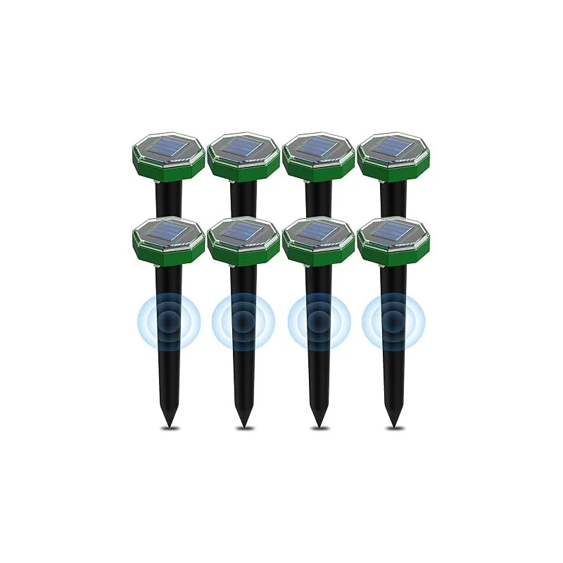 Repellente Ultrasuoni Solare per Topi e Talpe - Maxi Pack 8 Pezzi (IP65) - set 8 scaccia talpe