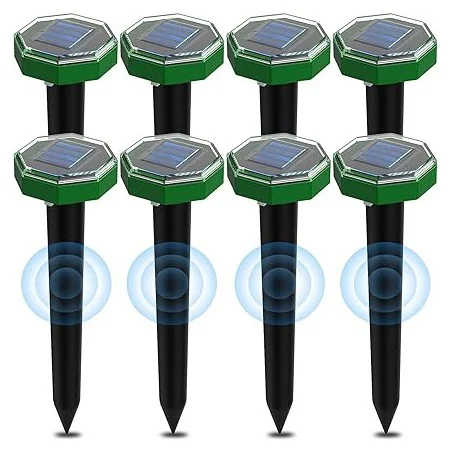 Repellente Ultrasuoni Solare per Topi e Talpe - Maxi Pack 8 Pezzi (IP65) - set 8 scaccia talpe