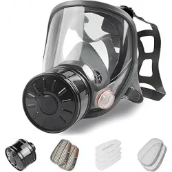 Maschera Antipolvere Pieno Facciale - Attacco Filtro 40mm Carbone Attivo - maschera attacco 40mm