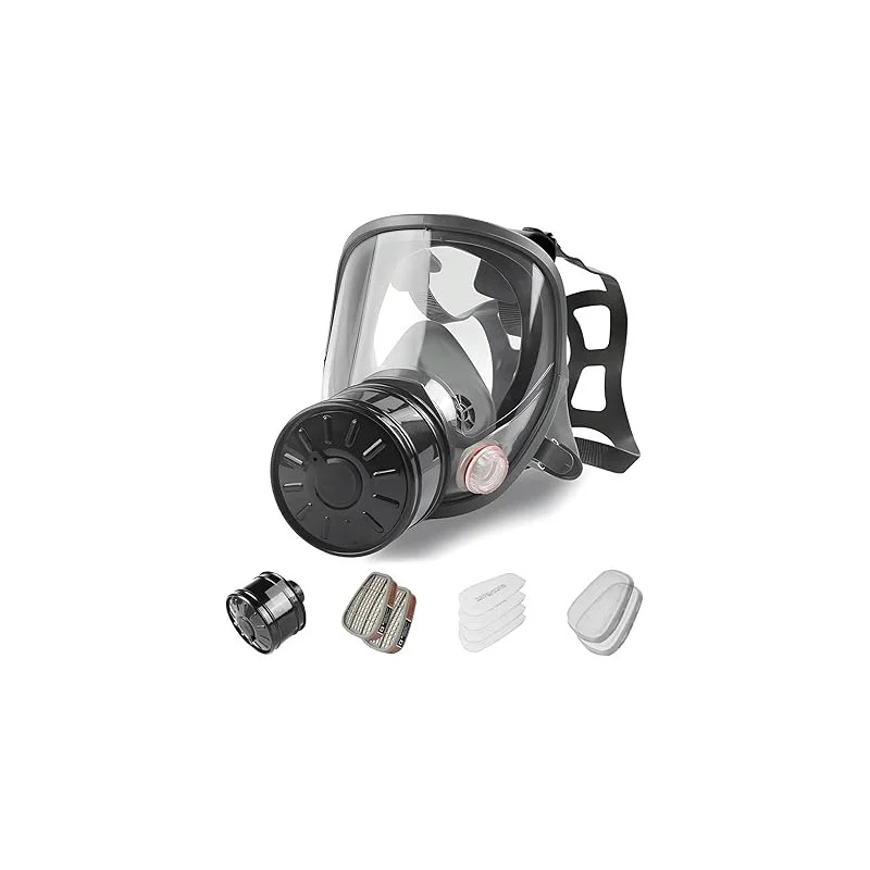 Maschera Antipolvere Pieno Facciale - Attacco Filtro 40mm Carbone Attivo - maschera attacco 40mm