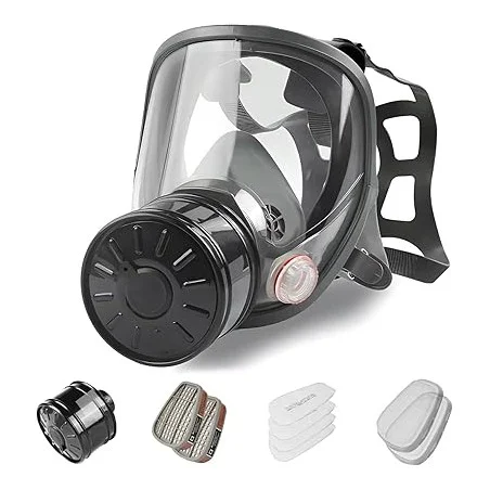 Maschera Antipolvere Pieno Facciale - Attacco Filtro 40mm Carbone Attivo - maschera attacco 40mm