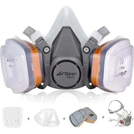 AirGearPro M-500 - Respiratore Professionale Multiuso contro Vapori Chimici