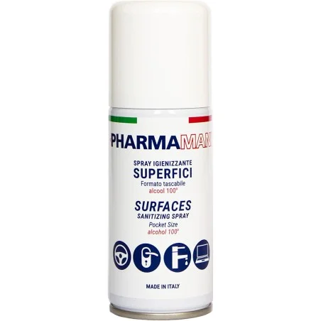 Pharmamani Spray Igienizzante Superfici Tascabile Da 100ml. 100% Alcool