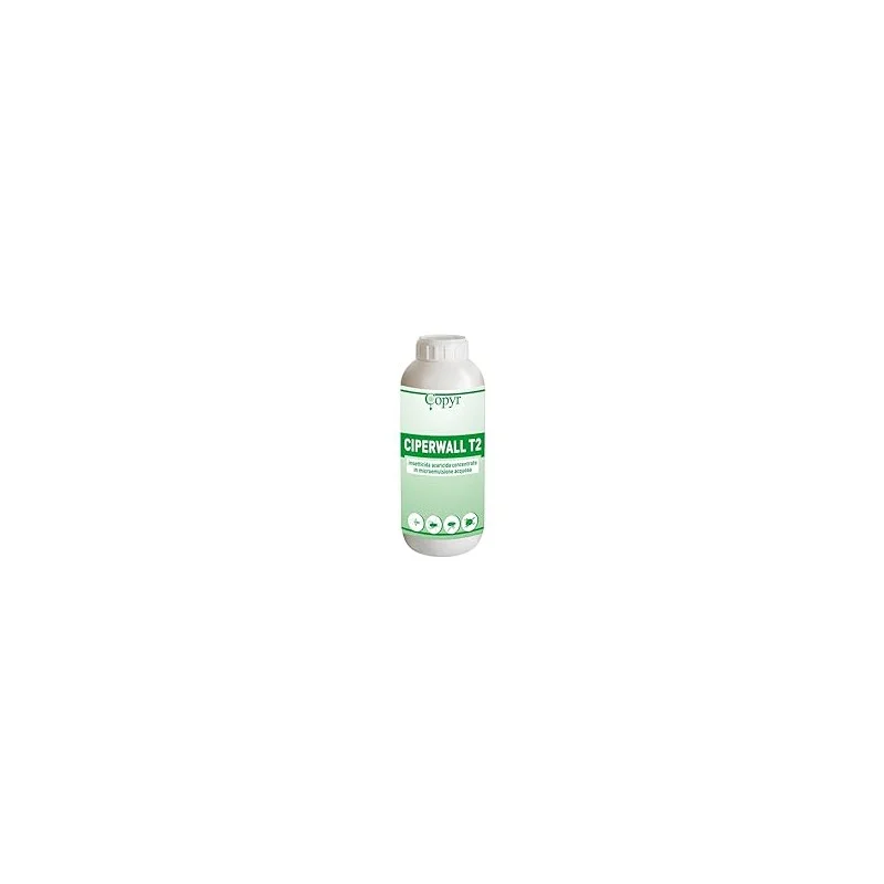 Copyr Ciperwall T2 - Insetticida Acaricida Concentrato (1 Litro) - Triplice Azione con PBO - ciperwall t2