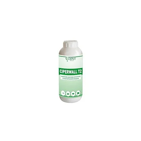 Copyr Ciperwall T2 - Insetticida Acaricida Concentrato (1 Litro) - Triplice Azione con PBO - ciperwall t2