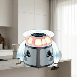 Repellente Ultrasuoni per Topi con Luce LED - Sistema 360° Potenziato - dissuasore topi luce flash