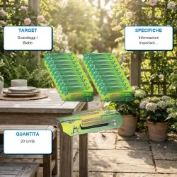 Pack 20 Trappole per Scarafaggi Disinfestazione Professionale e Casa