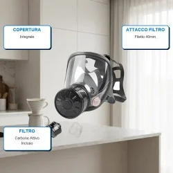 Maschera Antipolvere Pieno Facciale Attacco 40mm